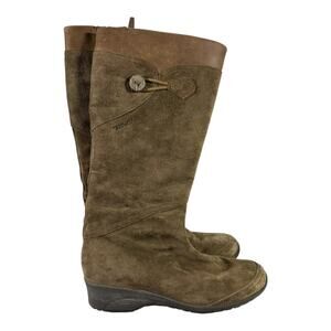 Teva SN 4326 Women’s 6 Suede Leather Tall Waterproof Winter Boots Brown Knit